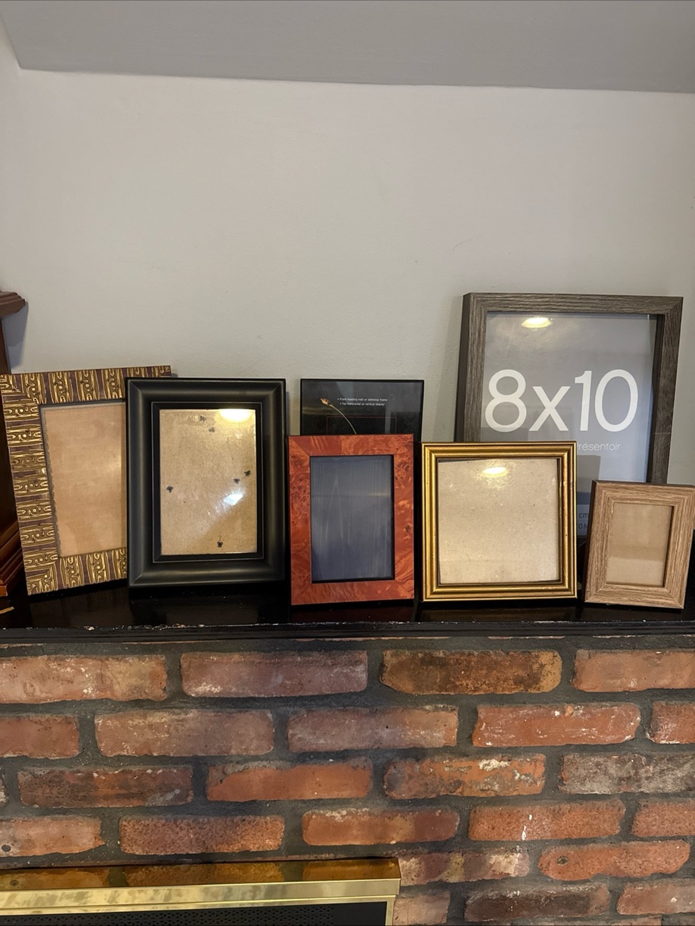 Mixed Decorative Picture Frame Set in Brown, Black, Gold